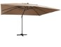 LED Console Parasol and Aluminium Rod 400x300cm Taupe - Sun Umbrella