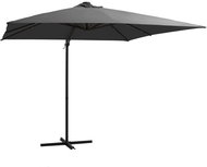 Cantilever Parasol LED Light Steel Rod 250x250cm Anthracite - Sun Umbrella