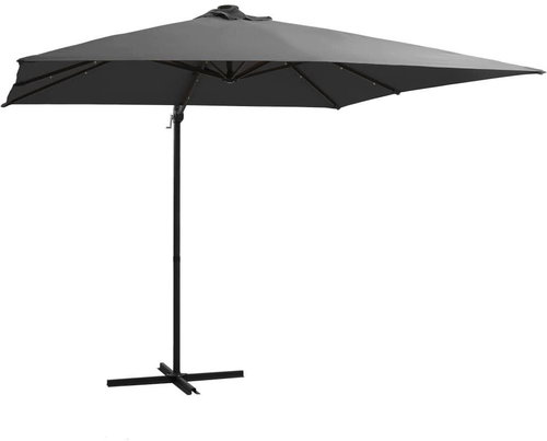 Cantilever Parasol LED Light Steel Rod 250x250cm Anthracite - Sun Umbrella - Main image