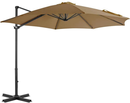 Cantilever Parasol with Aluminium Rod 300cm Taupe Colour - Sun Umbrella - Main image