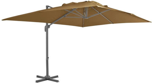 Cantilever Parasol with Aluminium Rod 400 x 300cm Taupe Colour - Sun Umbrella - Main image