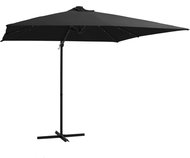Cantilever Umbrella with LED Lights Steel Bar 250 x 250cm Black - Sun Umbrella