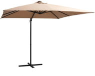 Cantilever Parasol with LED Lights Steel Bar 250 x 250cm Taupe - Sun Umbrella