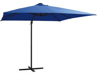 Cantilever Parasol with LED Lights Steel Bar 250x250cm Cyan - Sun Umbrella