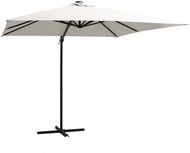Cantilever Parasol with LED Lights Steel Bar 250x250cm Sand - Sun Umbrella