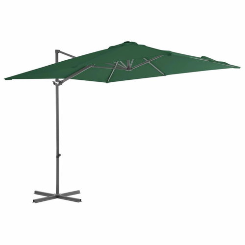 Cantilever Parasol with Steel Rod 250 x 250cm Green - Sun Umbrella - Main image