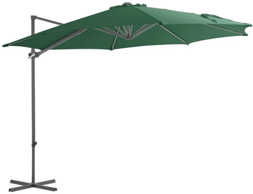 Cantilever Parasol with Steel Rod 300cm Green - Sun Umbrella - Main image