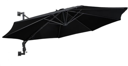 Wall Umbrella with Metal Rod 300cm Black - Sun Umbrella - Main image