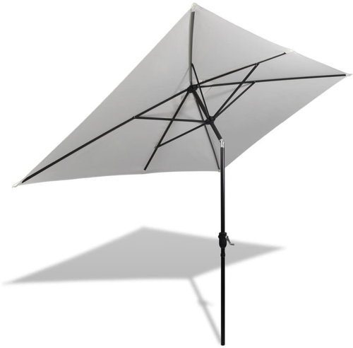 Parasol 200 x 300cm Sand White Rectangular - Sun Umbrella - Main image