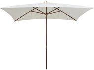 Parasol with a Wooden Stick, 200x300cm, Creamy White - Sun Umbrella