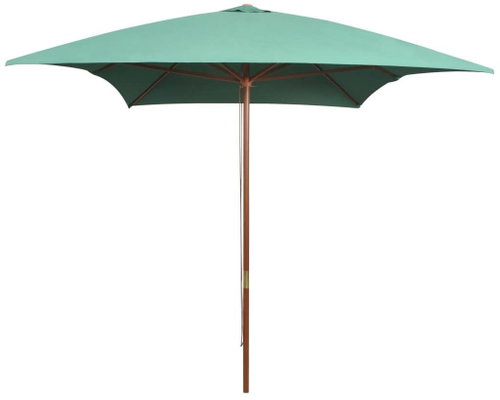 Parasol with Wooden Stick, 200x300cm, Green - Sun Umbrella - Main image
