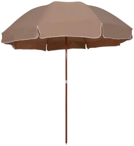 Parasol with a Steel Rod 300cm Taupe - Sun Umbrella - Main image