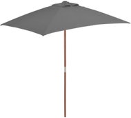 Garden Umbrella with Wooden Stick 150 x 200cm Anthracite - Sun Umbrella