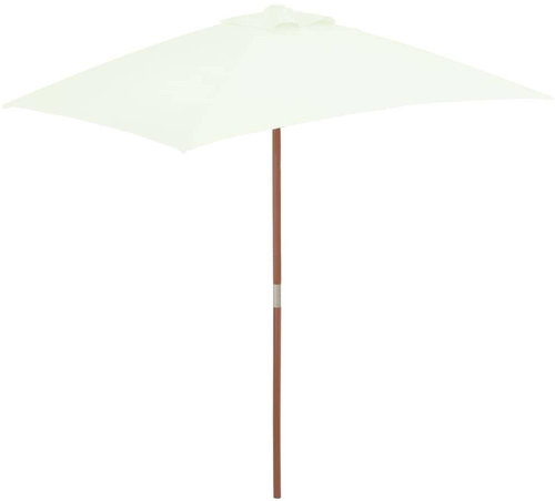Garden Umbrella with Wooden Stick 150 x 200cm Sand - Sun Umbrella - Main image