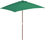 Garden Umbrella with Wooden Stick 150 x 200cm Green - Sun Umbrella