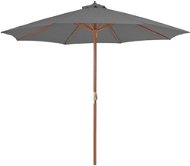Garden Umbrella with Wooden Rod 300cm Anthracite - Sun Umbrella