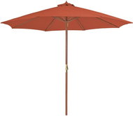Garden Umbrella with Wooden Rod 300cm Terracotta - Sun Umbrella