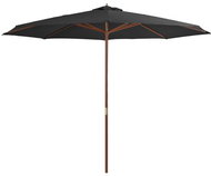 Garden Umbrella with Wooden Rod, Anthracite 350cm - Sun Umbrella