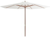 Garden Umbrella with Wooden Rod, Sandy White 350cm - Sun Umbrella