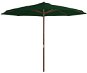 Garden Umbrella with Wooden Rod Green 350cm - Sun Umbrella