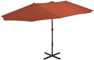 Garden Umbrella with Aluminium Rod 460 x 270cm Brick - Sun Umbrella