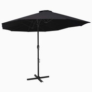 Garden Umbrella with Aluminium Rod 460 x 270cm Black - Sun Umbrella