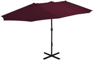 Garden Umbrella with Aluminium Rod 460 x 270cm Burgundy - Sun Umbrella