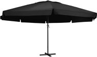 Garden Umbrella with Aluminium Rod 600cm Black - Sun Umbrella