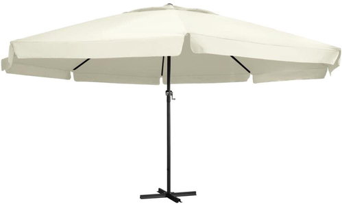 Garden Umbrella with Aluminium Rod 600cm Sand White - Sun Umbrella - Main image