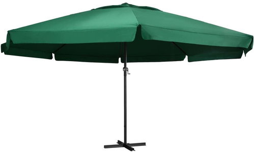 Garden Umbrella with Aluminium Rod 600cm Green - Sun Umbrella - Main image
