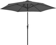 Garden Umbrella with LED Lights Steel Rod 300cm Anthracite - Sun Umbrella