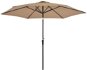 Garden Umbrella with LED Lights Steel Rod 300cm Colour Taupe - Sun Umbrella