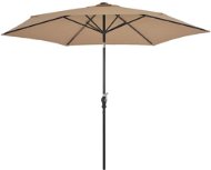 Sun Umbrella Garden Umbrella with LED Lights Steel Rod 300cm Colour Taupe - Slunečník