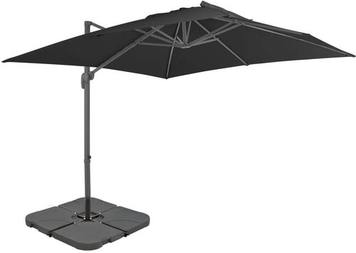 Garden umbrella with portable stand anthracite 3 x 3 x 2.58 m (L x W x H) - Sun Umbrella - Main image