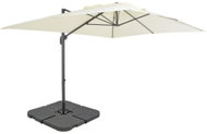 Garden Umbrella with Portable Stand, Sand 4 x 3 x 2.68m (L x W x H) - Sun Umbrella