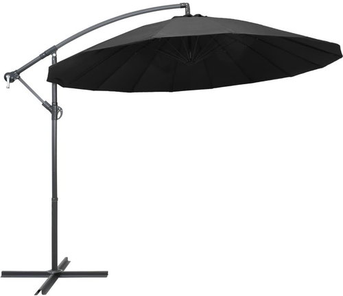Hanging Parasol Anthracite 3m Aluminium Rod - Sun Umbrella - Main image