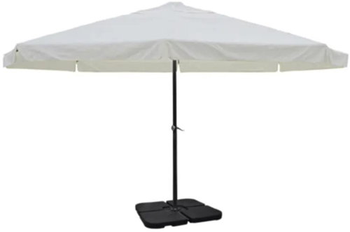 White Garden Umbrella with Aluminium Frame and Portable Stand - Sun Umbrella - Main image