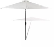 Parasol Sand White 3m with Steel Rod - Sun Umbrella
