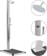 Garden shower with tray WPC stainless steel - Garden Shower