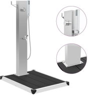 Garden shower with tray WPC stainless steel - Garden Shower