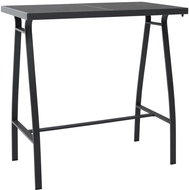 Garden bar table black 110 x 60 x 110 cm tempered glass - Garden Table
