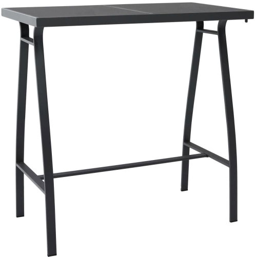 Garden bar table black 110 x 60 x 110 cm tempered glass - Garden Table - Main image