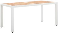 Garden Table White 150 x 90 x 75cm Polyratan and Solid Acacia - Garden Table
