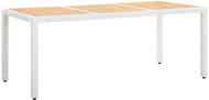 Garden Table White 190 x 90 x 75cm Polyrattan and Solid Acacia - Garden Table