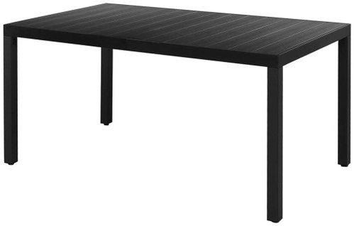 Garden Table Black 150 x 90 x 74cm Aluminium and WPC - Garden Table - Main image