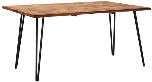 Garden Table with Hairpin Legs 140x80x75cm Solid Acacia - Garden Table - Main image