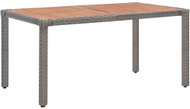 Garden Table, Grey 150 x 90 x 75cm Polyrattan and Solid Acacia - Garden Table