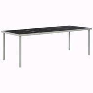 Garden Table Black 220 x 90 x 74.5cm Steel - Garden Table
