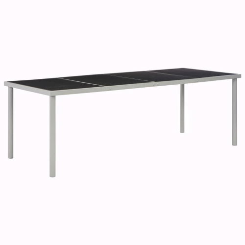 Garden Table Black 220 x 90 x 74.5cm Steel - Garden Table - Main image