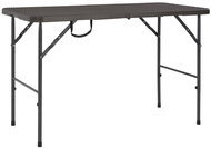 Folding garden table brown 120x60x74 cm HDPE rattan look - Garden Table